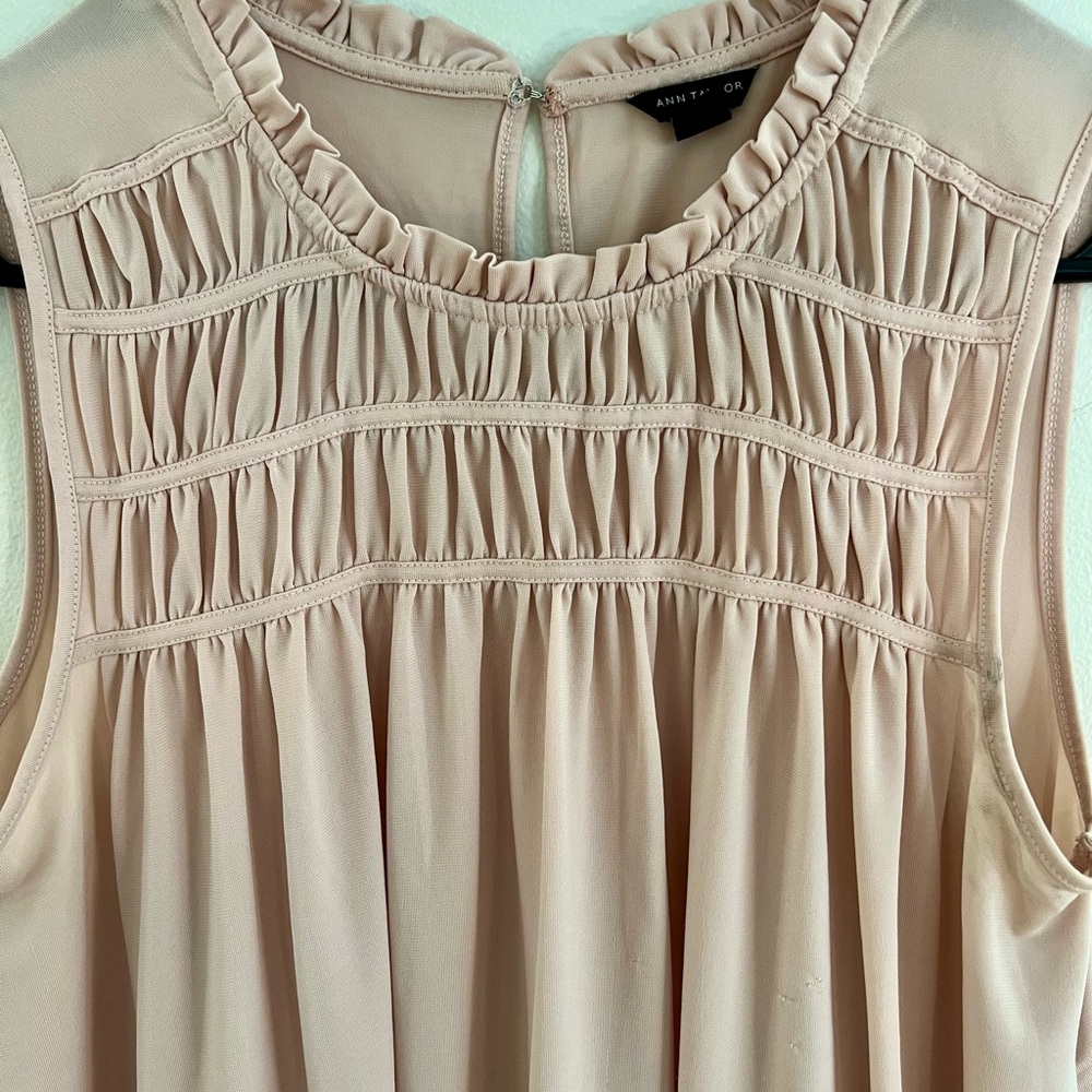 Ann Taylor Blush Sleeveless Blouse